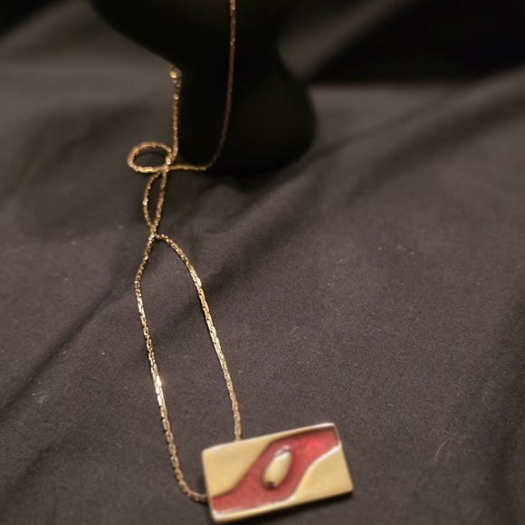 Vintage Berger Modernistic Pendant Pin Combo with chain. - Picture 4 of 4